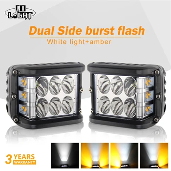 

CO LIGHT 7D 4" 72W Led Work Light Dually Side Shooter Flashing Cubes LED Bar Offroad for Pickup Camper Truck 4WD 4x4 ATV 12V 24V
