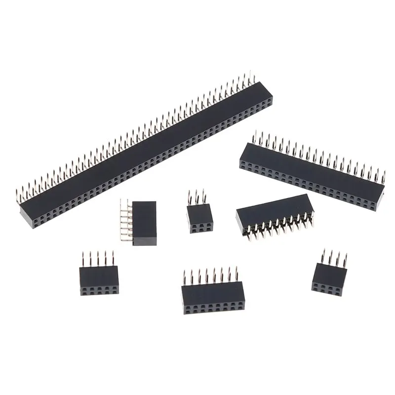 

2.54mm Double Row Female PCB Board Right angle Pin Header socket Connector Pinheader 2*3/4/5/6/8/10/20/40Pin For Arduino