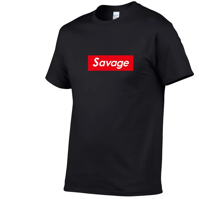 

Savage Printing Color T Shirt Mens Black White 100% Cotton T-shirts Summer Style Short Sleeve Tee Boy Skate Male Tshirt Tops