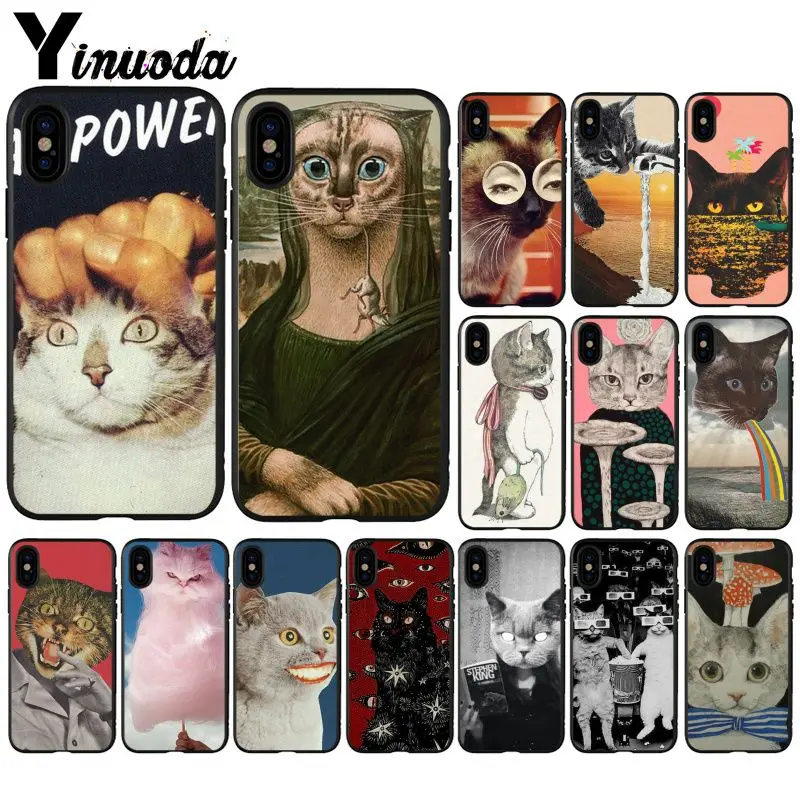 Cosmic cat star DIY Printing Drawing Phone Case cover Shell for iPhone 6S 6plus 7 7plus 8 8Plus X Xs MAX 5 5S XR | Мобильные