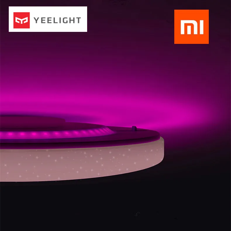 Online Xiaomi Yeelight Led de techo Pro 650mm RGB 50W app a mi casa y google casa y por amazon Echo para xiaomi casa inteligente Bluetooth