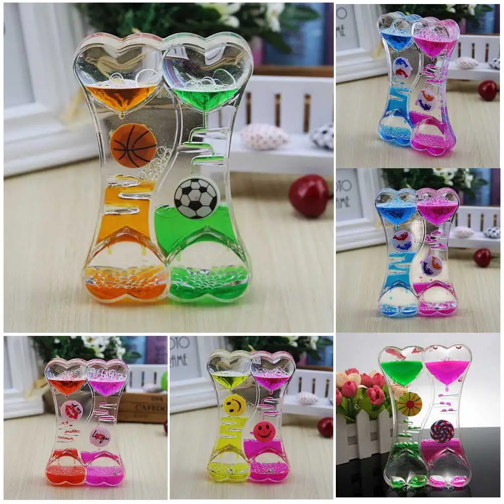

1pc Liquid Hourglasses Dynamic Transparent Oil Drop Timer Hour Glass Decoration for Home WXV Sale
