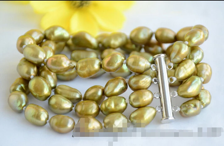 

Z6529 4strands 13mm bronze baroque freshwater cultured pearl bracelet 8inch @^Noble style Natural Fine jewe SHIPPING new >>free