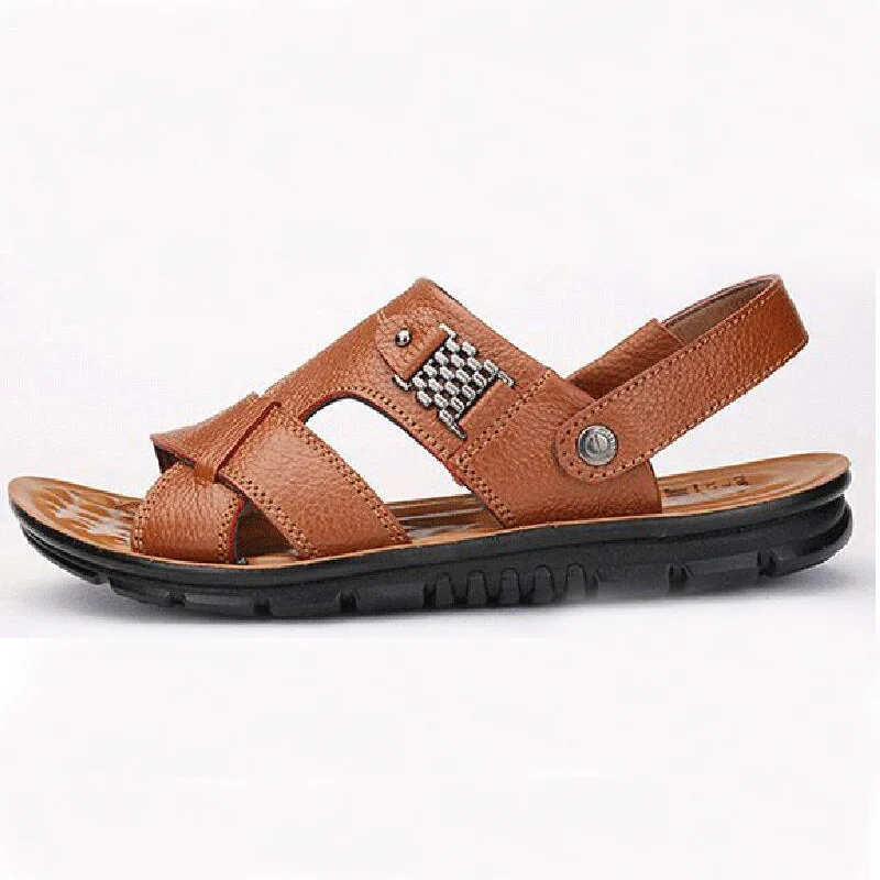 Man Sandals Leather Shoes Summer Men's Slippers Beach Casual Breathable Home Slippers Men Croc Shoes Flip-Flops Zapatos 789
