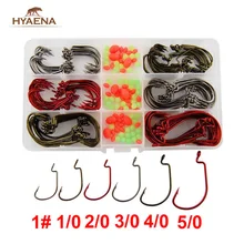 Гиена 150 шт./кор. с высоким содержанием углерода Сталь бронзовых морских рыболовных крючков смещение джиг X крепкая Отсадочная рыболовный крючок Искусственные приманки рыболовные комплект ювелирных изделий с коробкой