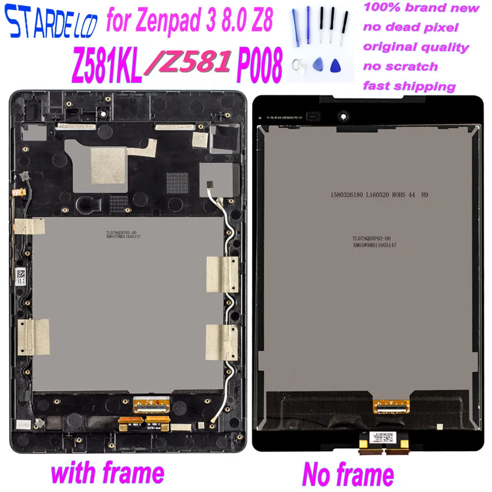 Koop STARDE LCD voor Zenpad 3 8.0 Z8 Z581KL Z581 ZT581KL P008 Lcd scherm Touch Screen Assembly Digitizer met Frame