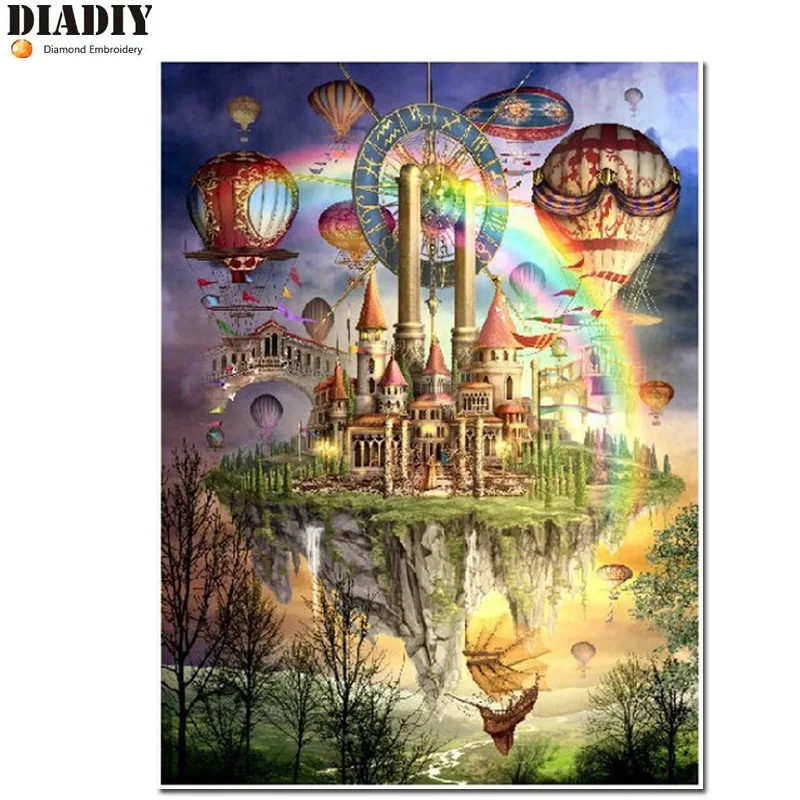 

Full Diamond embroidery Dream castle diamond cross stitch crystal round diamond sets unfinished decorative diy diamond painting