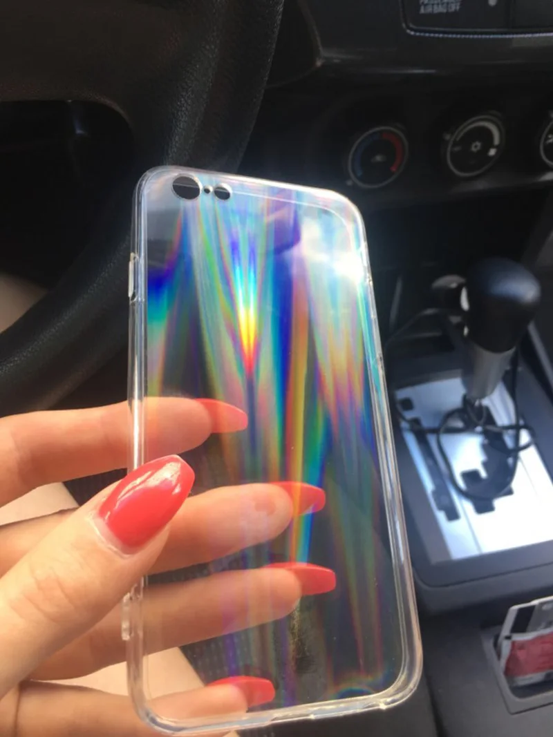 100PCS/Lot Gradient Laser Holographic Case for Samsung S8 S9 S10 Plus Note 8/9 M10 M20 M30 A40 A70 Transparent Soft Capa Fundas