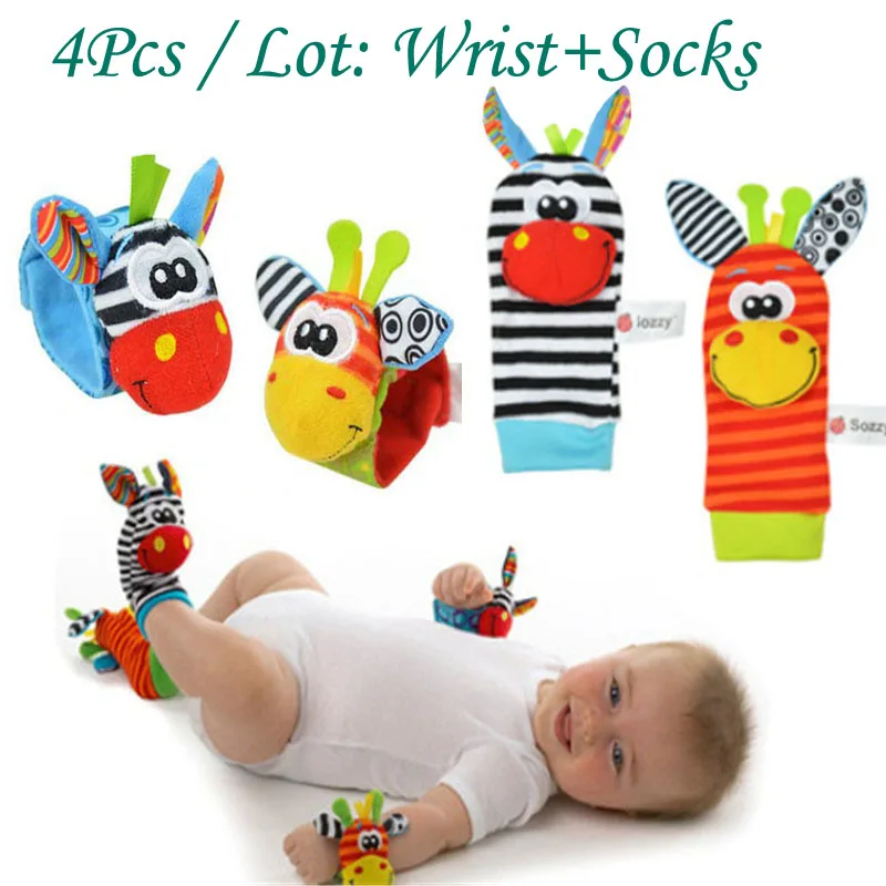 

sale Sozzy Character Wrist Foot Socks Baby Rattles Toy set Animal Socks Wrist Strap Bug Wrist Strap Socks christmas gift