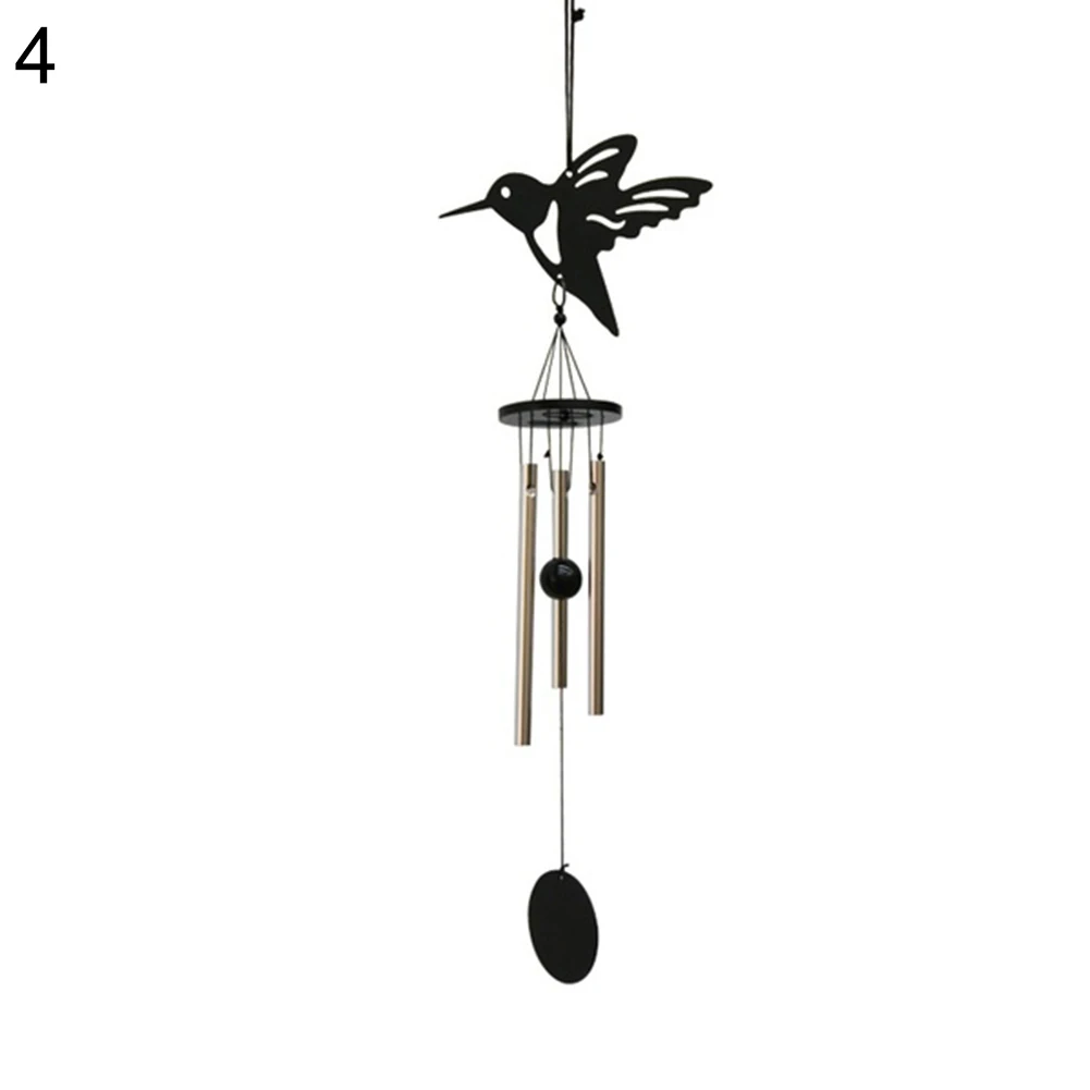 New Handmade Angel Owl Moon Star 3-Tube Metal Lucky Bell Hanging Wind Chime Feng Shui Home Outdoor Yard Garden Decor Birthday Gi - Цвет: 4