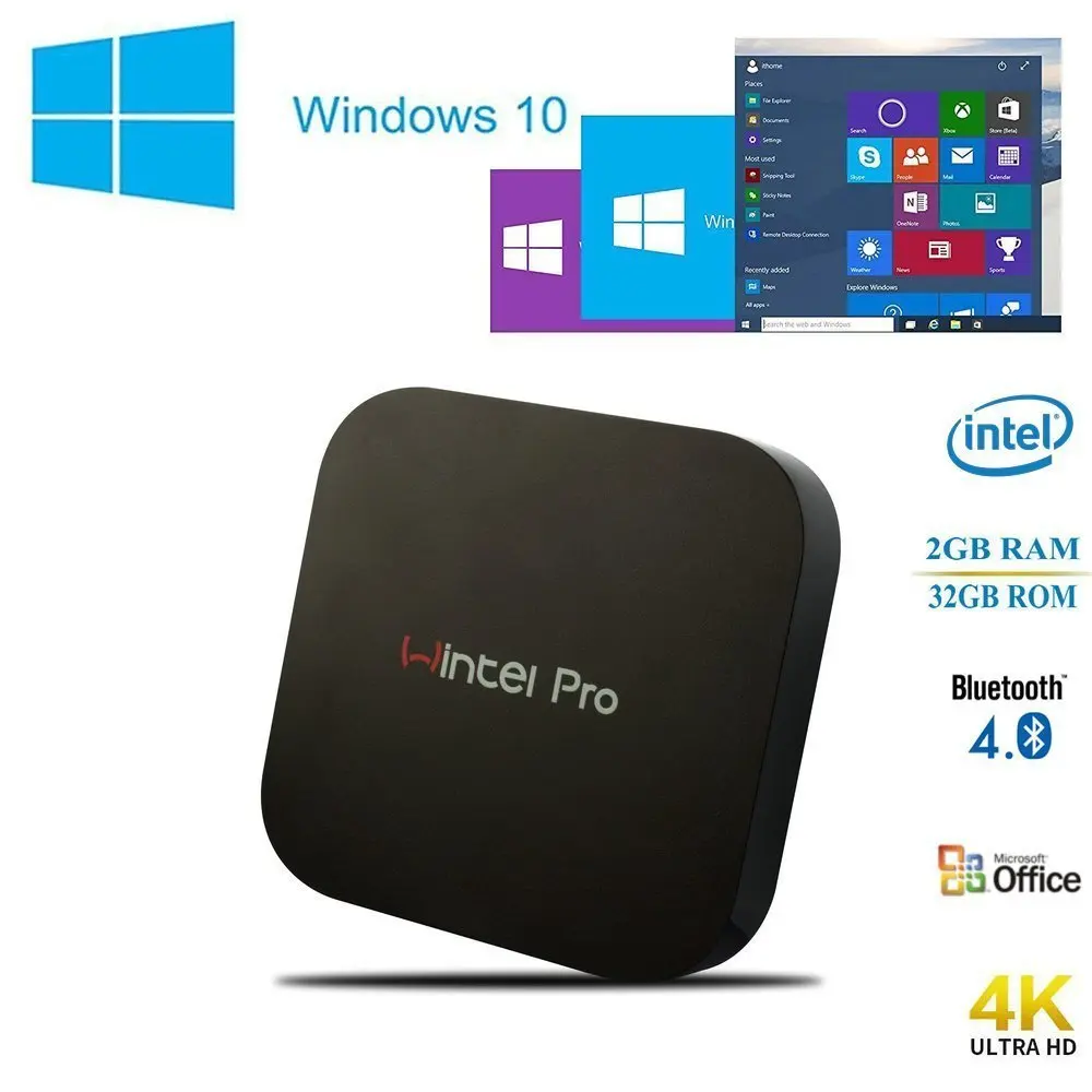 Wintel pro мини ПК intel atom X5 Z8350 1 44 ГГц четырехъядерный 2 ГБ/32 ГБ с WIFI BT4.0 RJ45 100 м LAN windows 10