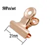 50 Pièces/ensemble 21mm * 23mm Ronde Poignée En Métal Clips Argent Clip Bouledogue En Acier Inoxydable Billet Trombone Papeterie Pour Étiquettes Sacs De Bureau ► Photo 1/6