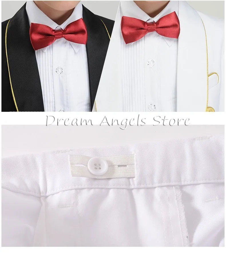 Новинка модные детские костюмы со смокингом для маленьких мальчиков торжественный костюм для свадьбы для мальчиков белый и черный костюм пианиста со смокингом