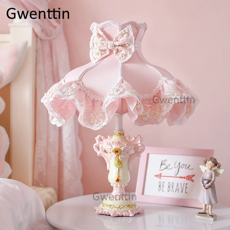 Candeeiros de Mesa Luminárias para o Quarto da Menina Princesa Moderna Suporte Cabeceira Lâmpada Mesa Casamento Decoração Casa Luminária Led 7 Princesa moderna candeeiros de mesa led suporte