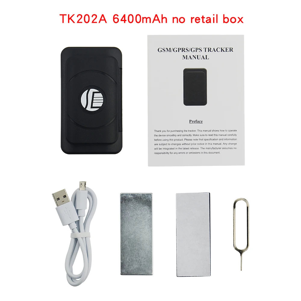 gps location tracker Easy operation Mini size smart GPS tracker 4400/6400mAh TK202B/A speeding/low power alarm waterproof and dust proof SOS alarm gps locator GPS Trackers