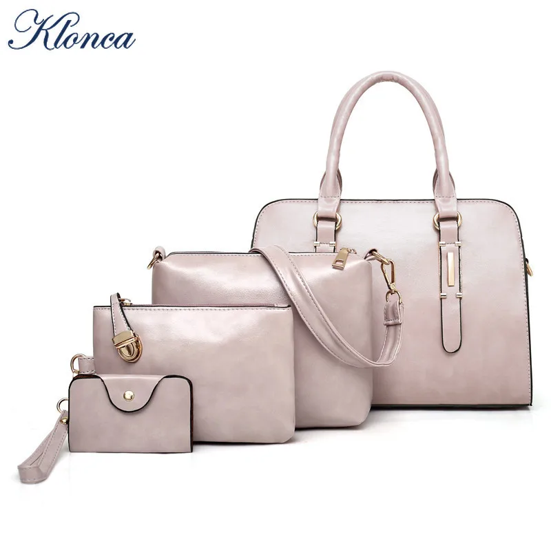 

Klonca High Quality PU Leather Handbag 2019 Summer New Design Composite Bag 4pcs/set Large Capacity Casual Freeshipping
