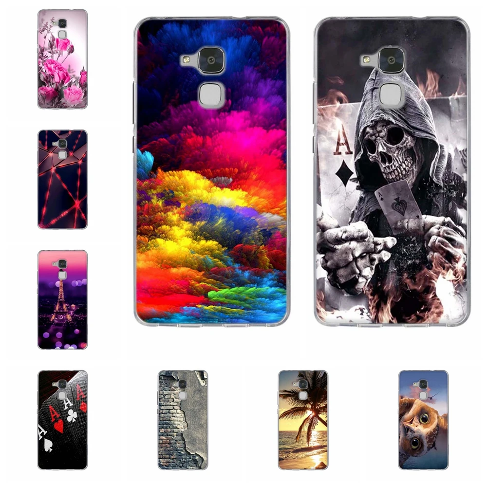 

For Huawei Honor 5C 5A 7i 7 6 Case Soft Silicon Back Cover 3D Pattern Cute Bags For Huawei Honor 7 Lite 4x 4c 4a Phone Cases
