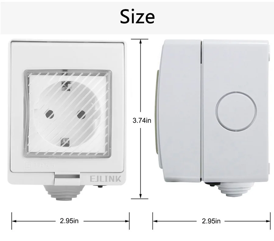 EJLINK Waterproof Wifi Socket IP55 Wifi Outlet Smart Plug Ewelink App Remote Control Outdoor Socket IOS and Android App Control (7)