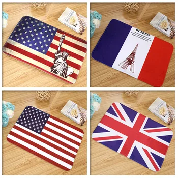 

Bathroom absorbent pad mat Non-slip Water-absorbing Flannel Rug Mats Flag Carpet USA British Flag Carpet RT99