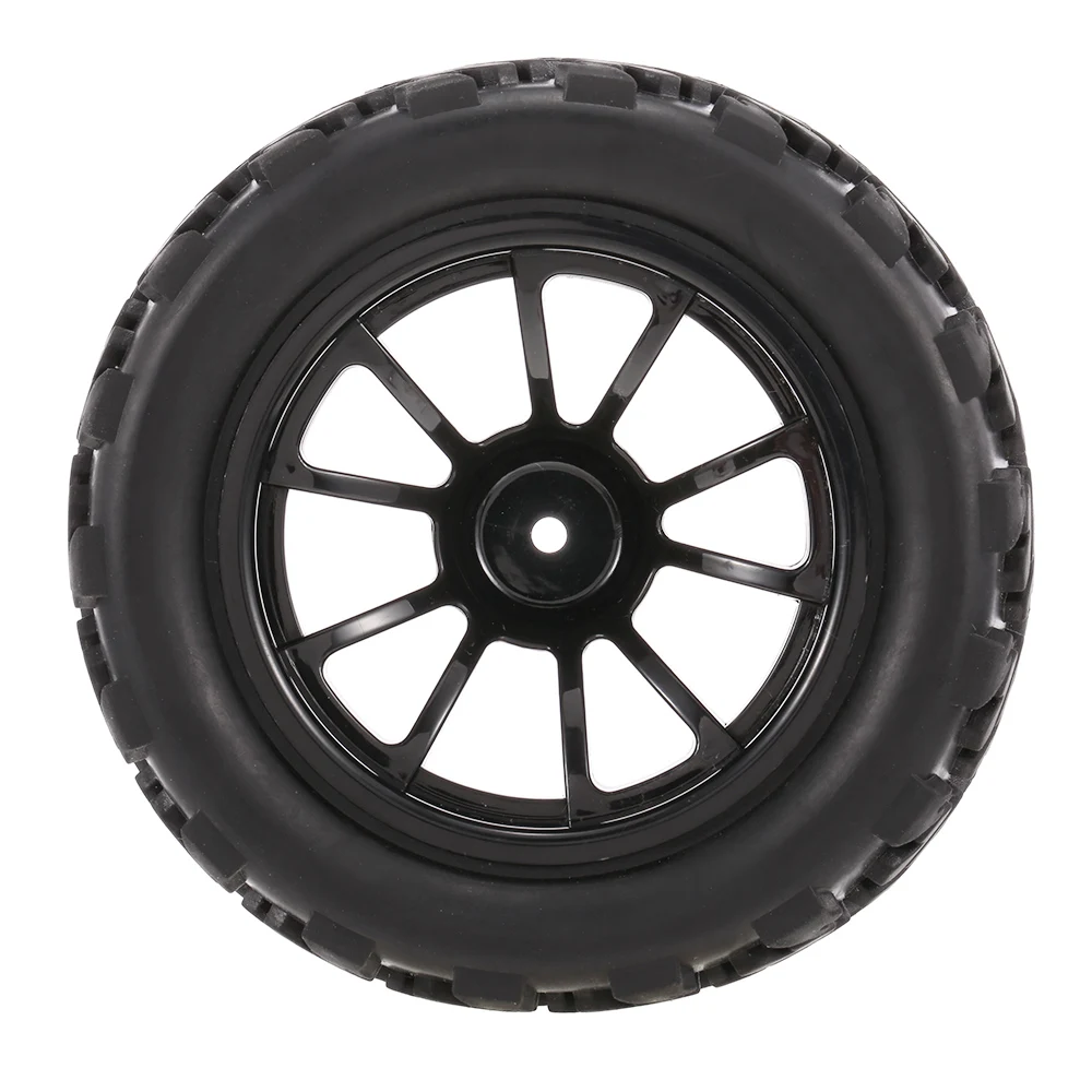 

4PCS RC Tires 1/10 Off-road Tyre Lengthways Block Tread Pattern 10 Spokes Rim for 1/10 HSP HPI Redcat RC4WD RC Rock Crawler