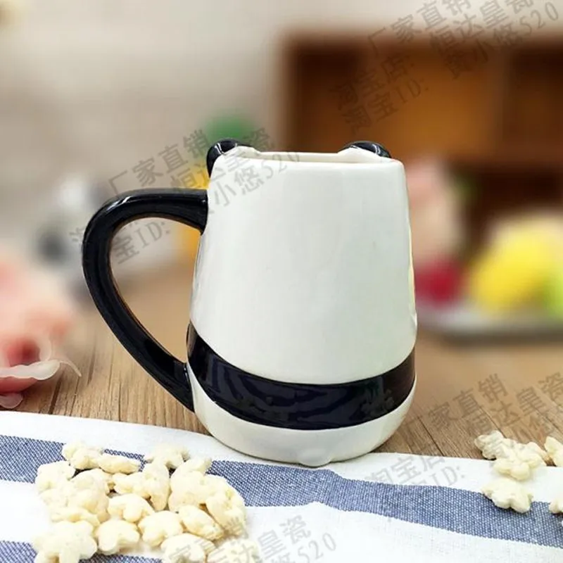 3D Милый Kawaii мультфильм черный/белый панда кружки ручной работы керамическая