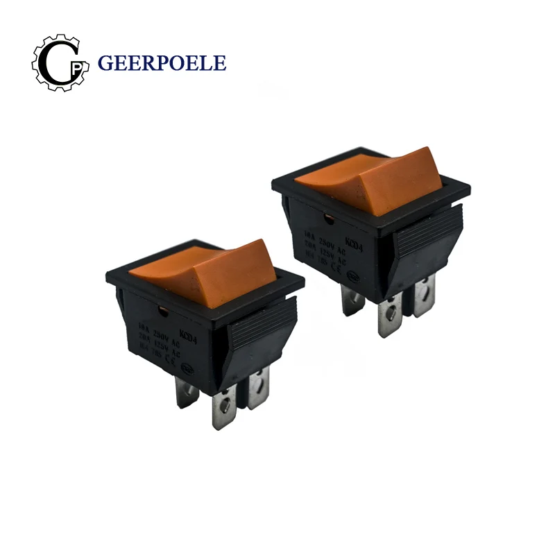 

KCD101 31*25mm 4PIN Copper feet Boat Rocker Switch SPST Snap-in on off switch Position 15A/250V