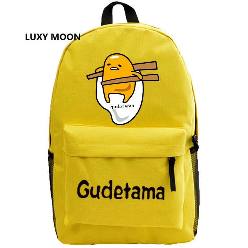 

Japan Cartoon Gudetama Printing Backpacks for Teenage Girls Funny Egg Yolk Canvas Backpack Women Travel Rucksack School Bag L94