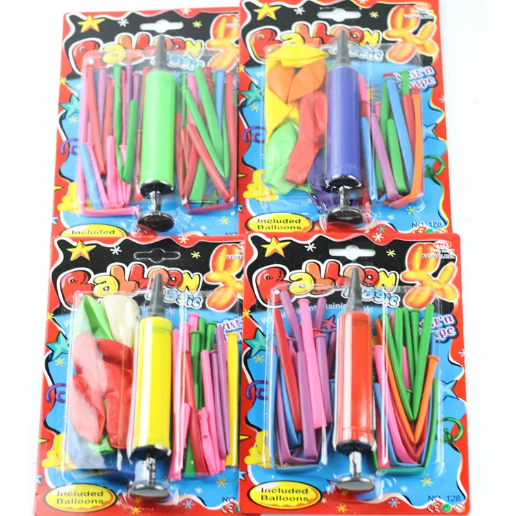 

Small Pump Inflator and Balloon Set Children's Long Strip and Round Magic Balloon Birthday Gift Party Supplier Wedding Deco