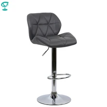 94970 Barneo N-85 эко-кожа кухонный барный стул с мягким сиденьем на газ-лифте цвет серый мебель для кухни кресло для нейл бара высокий стул для барной стойки мебель в Казахстан по России