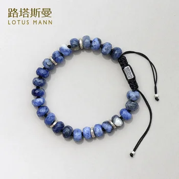 

new Lotus Mann Treasure ice kinds Sodalite wish bracelet 925 sterling silver beads
