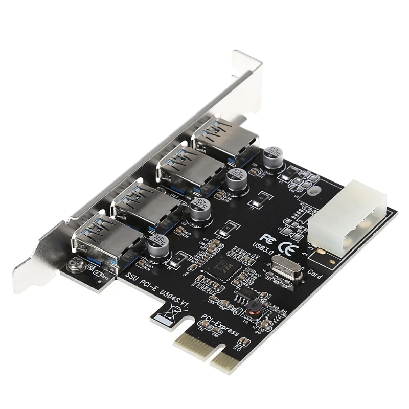 OOTDTY 4 Порты и разъёмы PCI-E к USB 3,0 концентратор PCI Express карты расширения адаптер 5 Гбит/с Скорость для настольного компьютера Компоненты Фирменная Новинка