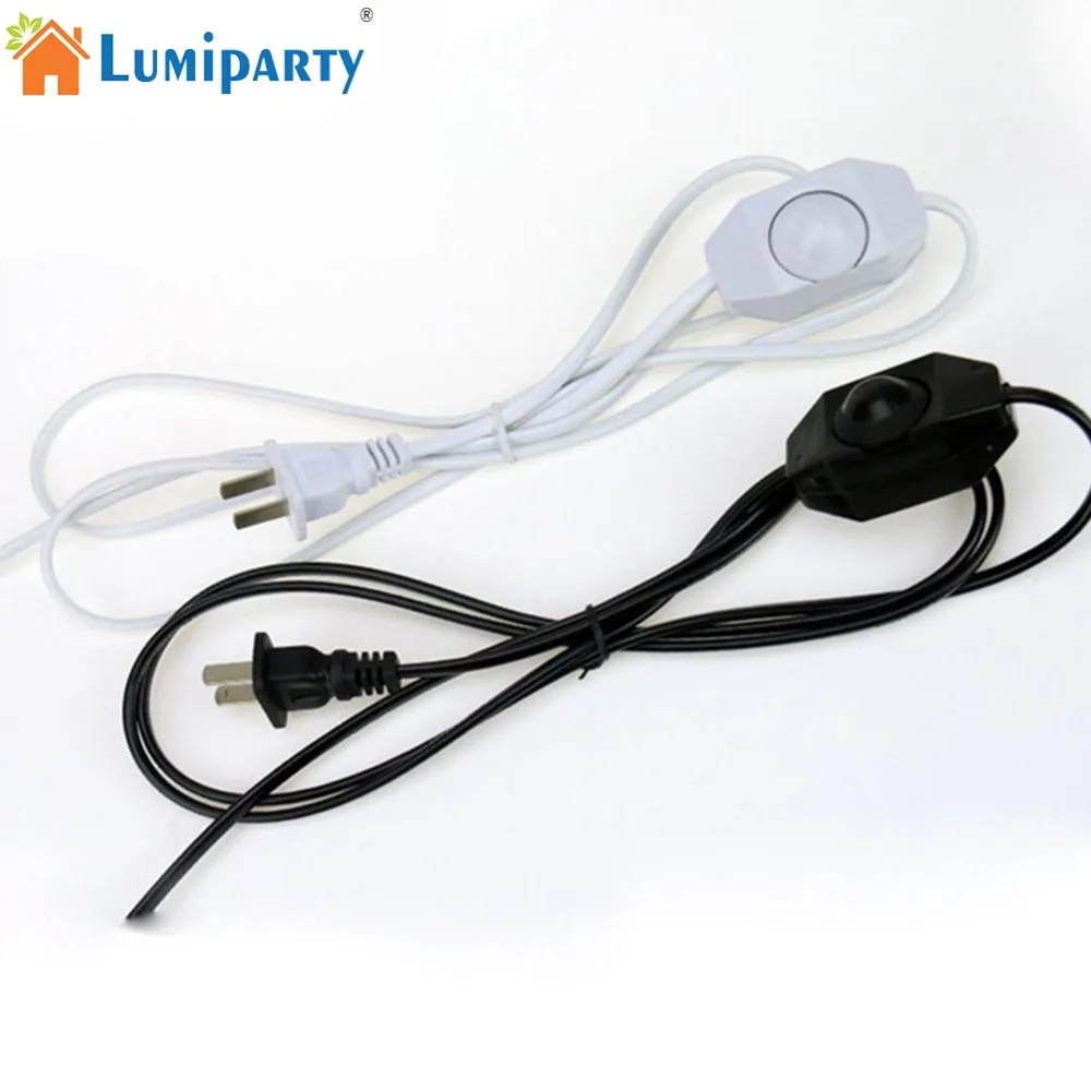 LumiParty Exquisite Dimming Switch Cable Light Plug Cord Midway Dimming Power Line Black White