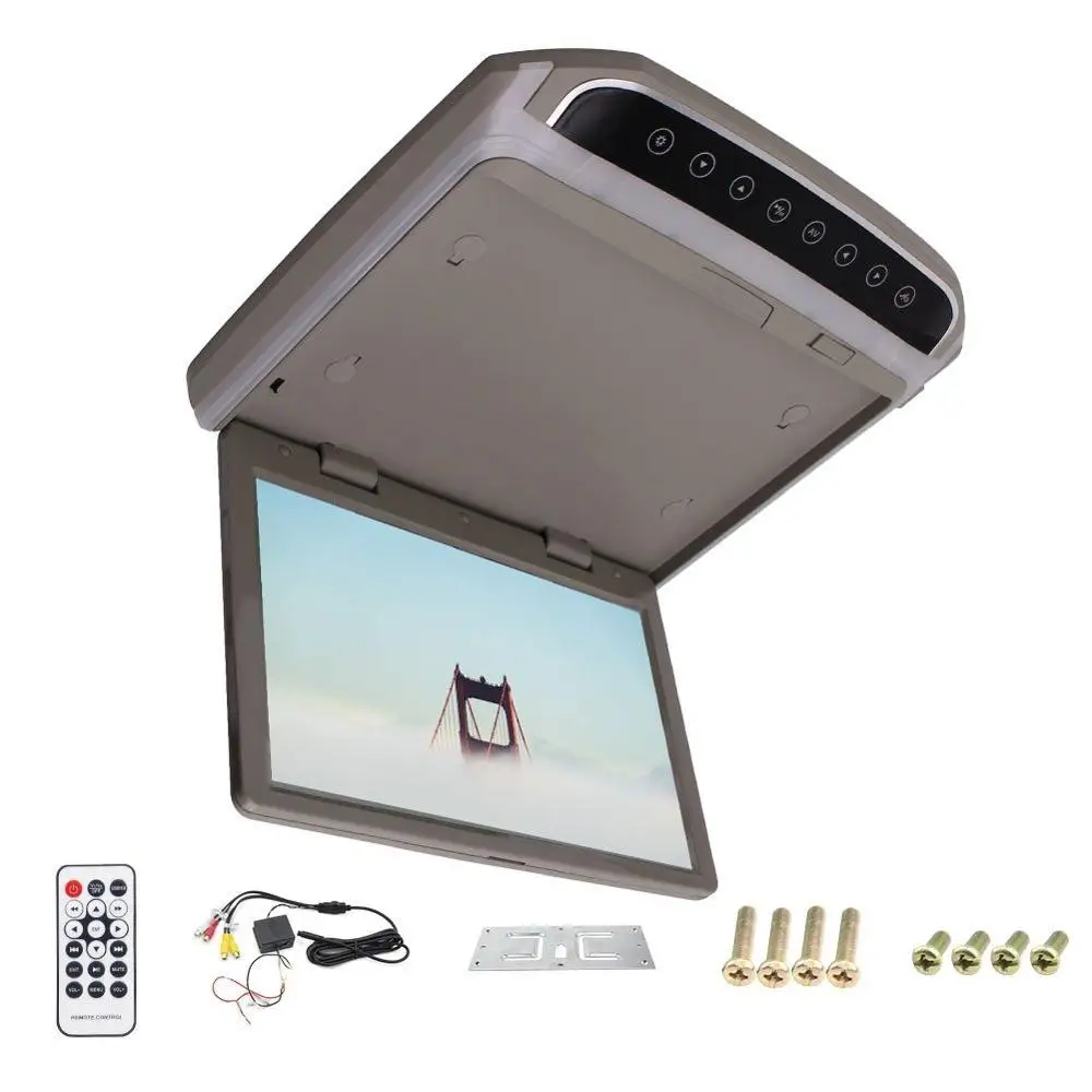 

HD 10.2 inch SD HDMI FM Car 1080P Car Roof Mount Monitor Car Ceiling Wide Over head LCD Monitor Display 180 Max Open Angle