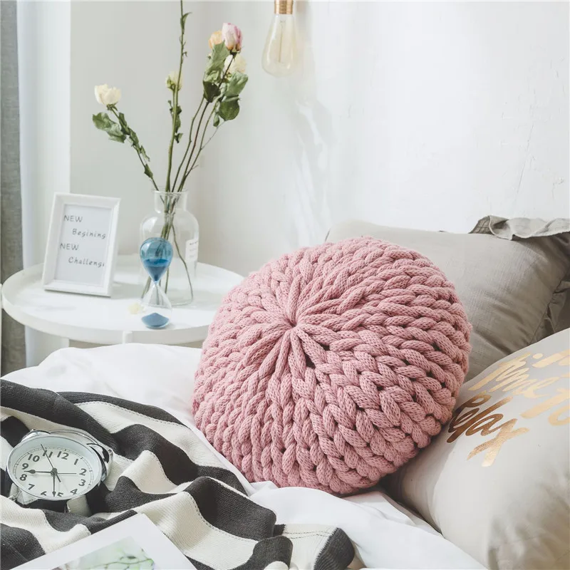 Круглая ручная Толстая линия Подушка диванная подушка креативное украшение дома 40x40x10 см