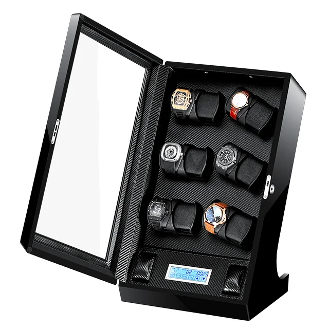 

Wholesale india black leather wooden watch winder 6 taobao for automatic watches
