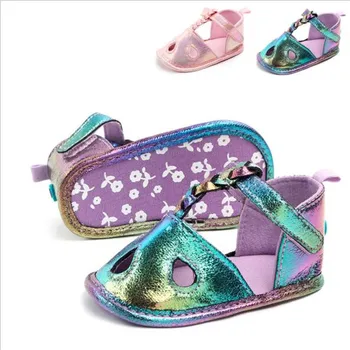 

2019 New Baby Girls Shoes Newborn Summer PU First Walkers Baby Toddler Soft Shoes