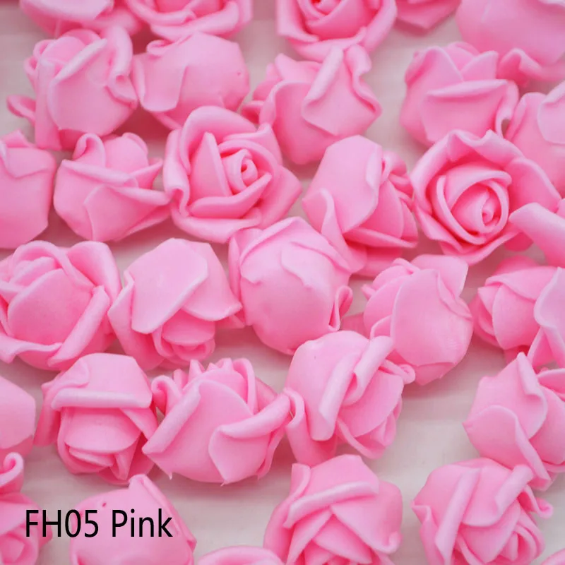 100 шт. 2 см мини розовыми цветами искусственных пенополиэтилен головка цветка дома Свадебные украшения DIY помпоном Скрапбукинг Craft поддельные цветы
