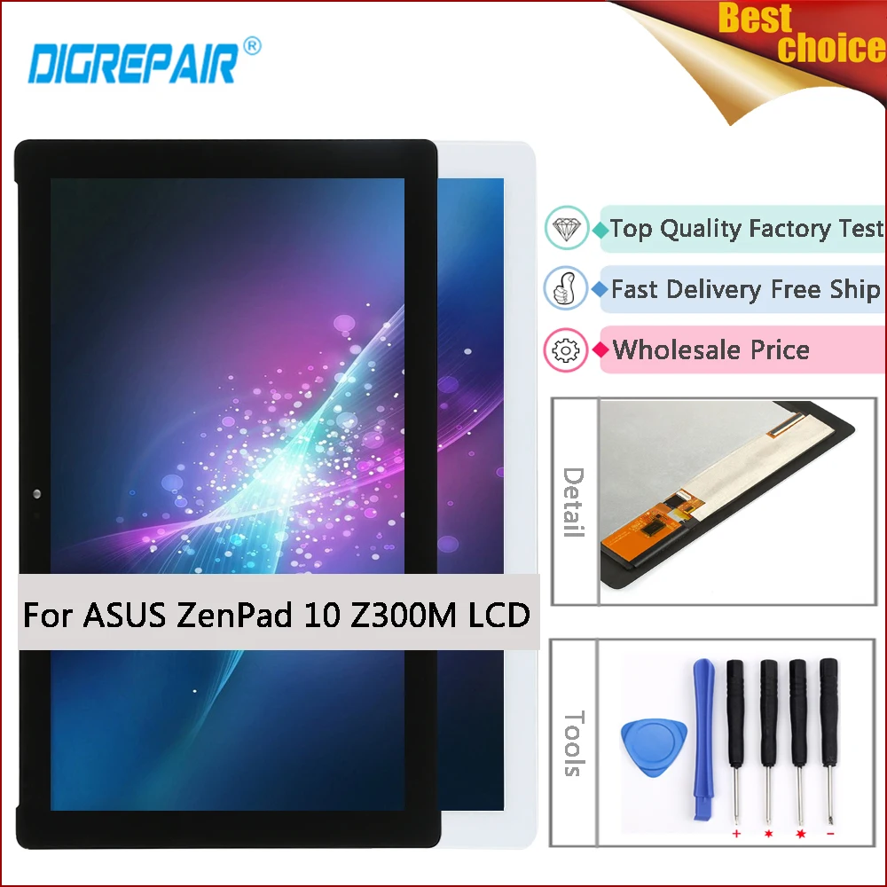 

10.1" For ASUS ZenPad 10 Screen Z300M LCD Display Touch Screen Digitizer For zenpad 10 z300m lcd yellow connector