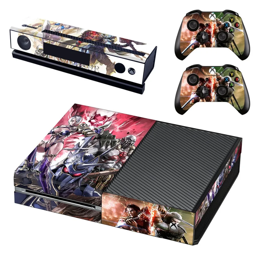 Наклейка на кожу для консоли Xbox One и Kinect и 2 контроллера для Xbox One-Soulcalibur VI