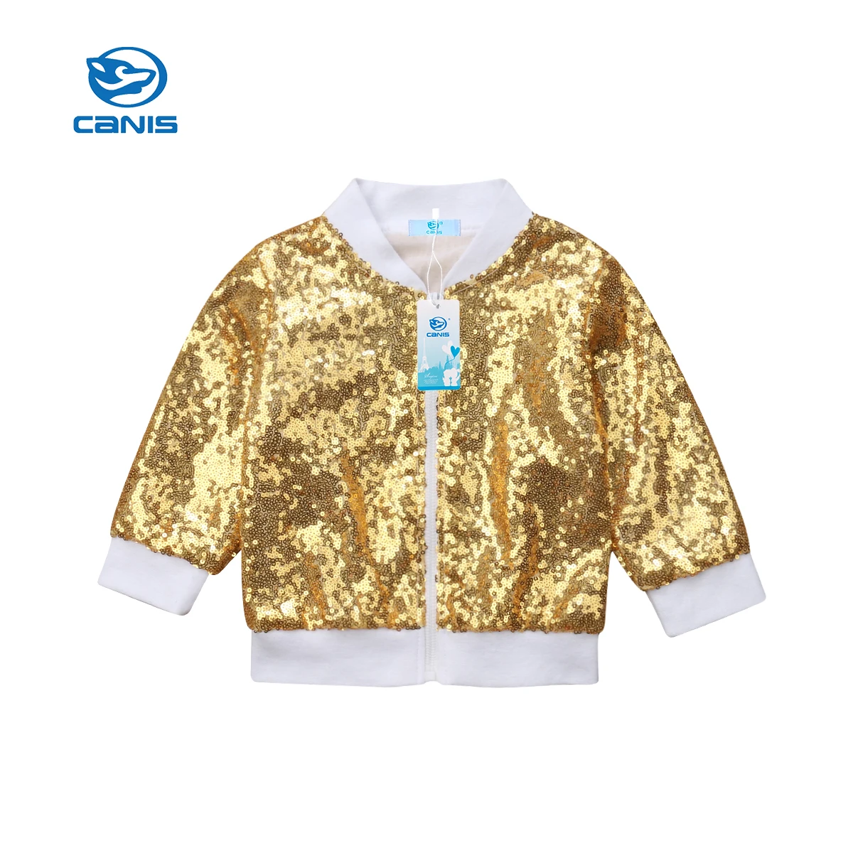 2018 Fashion Sequin Jacket Toddler Kids Baby Girls Glitter Zipper Coat