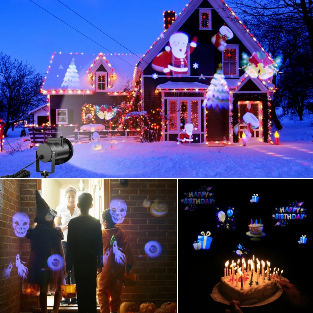 6 Вт открытый сад Газон лампа 12 моделей светодиодный рождественское декоративное освещение Светодиодная лампа-проектор свет вечерние лампы ночного освещения
