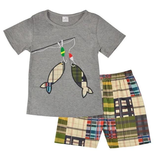 

Summer Boy Girl Outfit fish Pattern Baby Boy Clothes CONICE NINI T-shirt Sets Shirt with Pants Kids Shirt 2BK802-019