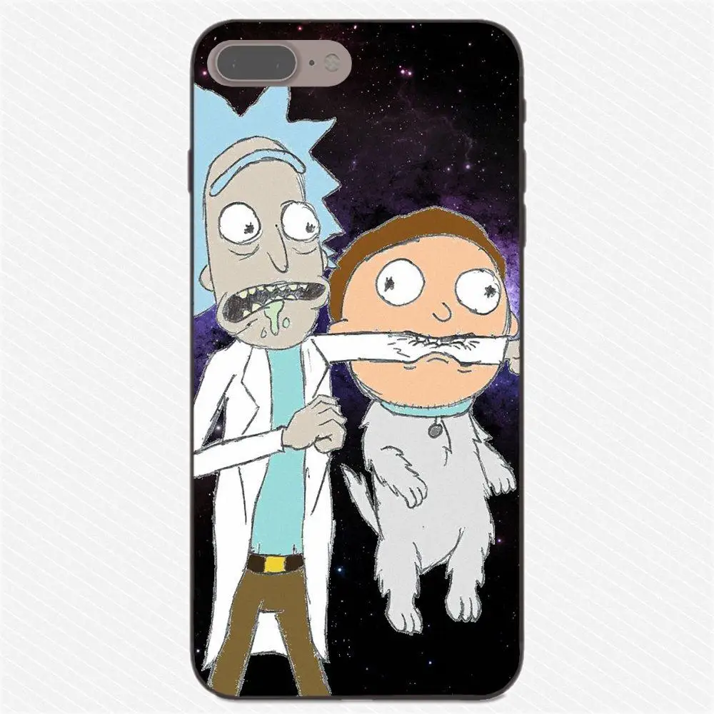 Для Apple iPhone X XS Max XR 4 4S 5 5S SE 6 6S 7 8 Plus мягкий TPU мобильный Rick And Morty Fan Art|Чехлы-накладки| |