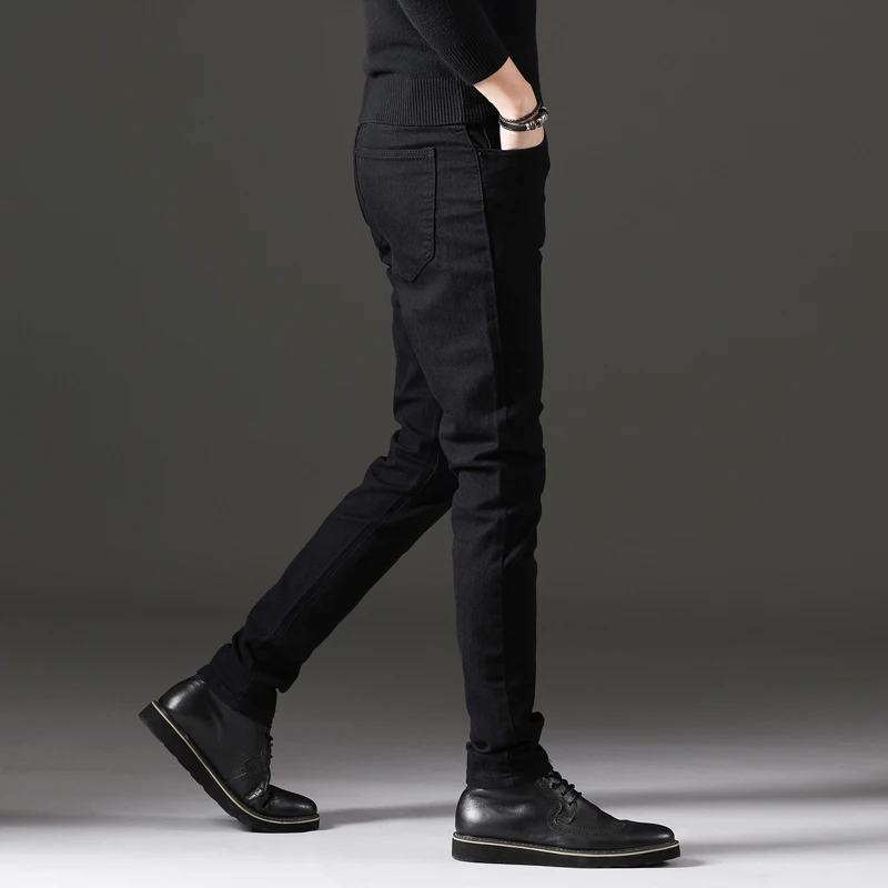 Autumn Winter Black Man Skinny Denim Pants Warm Fleece Homme Style Masculin Jean men Casual Jeans Quality Slim Leisure Trousers Autumn Winter Black Man Skinny Denim Pants Warm Fleece Homme Style Masculin Jean men Casual Jeans Quality Slim Leisure Trousers