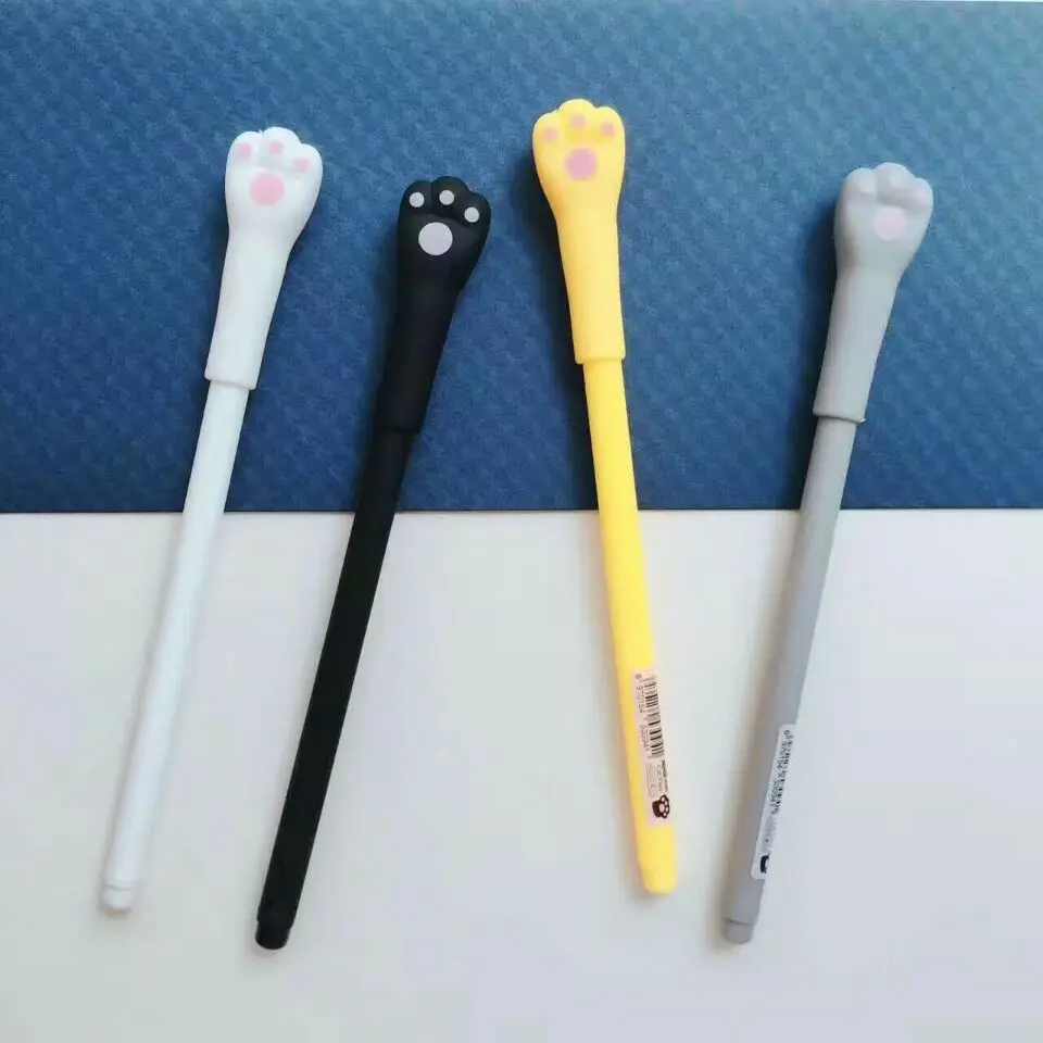 

2 pcs Gel Pens Cartoon cat black colored kawaii gift gel-ink pens pens for writing Cute stationery office school supplies