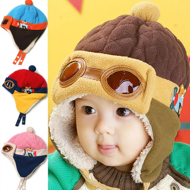 Cute Baby Winter Hat Infant Pilot Cap Toddlers Cool Baby Boys Girls