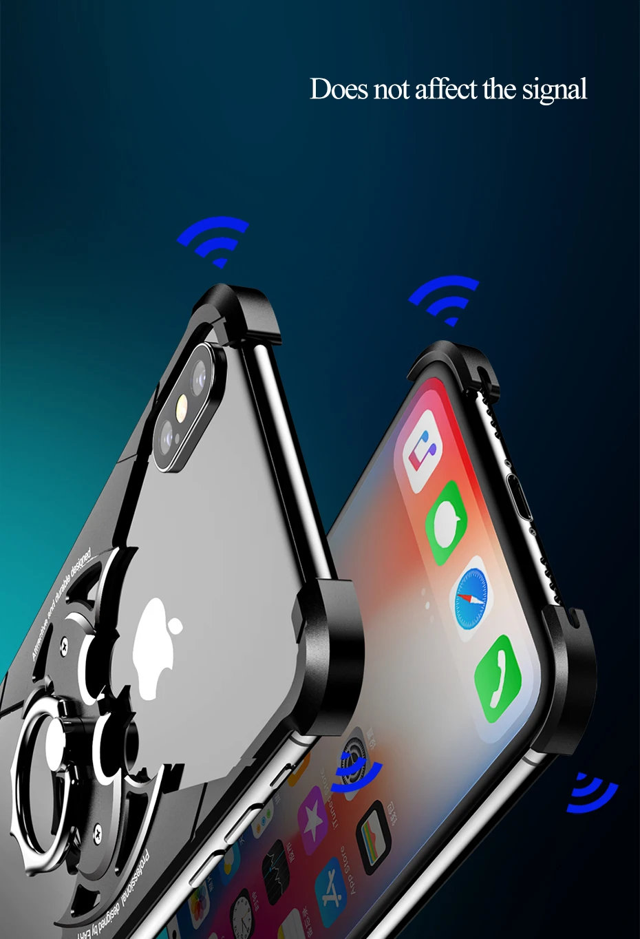 OATSBASF для IPhone XS MAX 360 градусов Полная защита личности кольцо «летучая мышь» кронштейн оболочки для IPhone Роскошные подушки безопасности металлический бампер