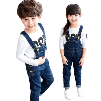 

2019 Spring Autumn kids denim overall Fashion boy girl Denim Bib Pants JEANS jumpsuit for children