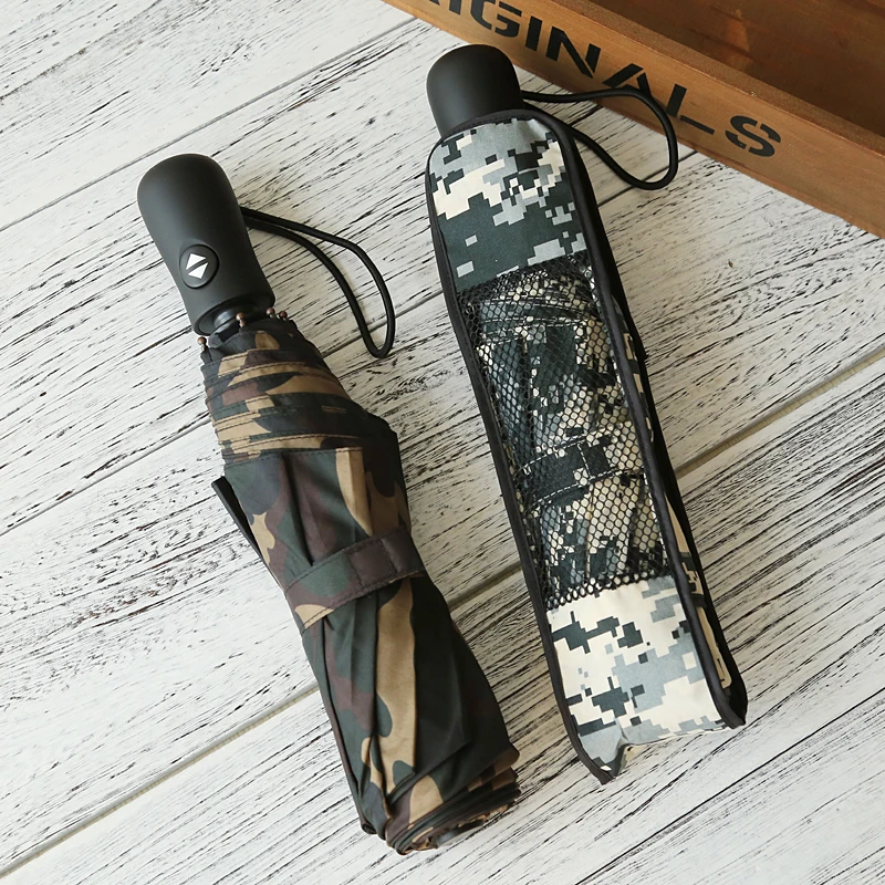 

MRIDEA 1piece Camouflage Colour Sunny and Rainy Umbrella Transparent Full Automatic Umbrellas and Rain Travel Umbrellas Gift