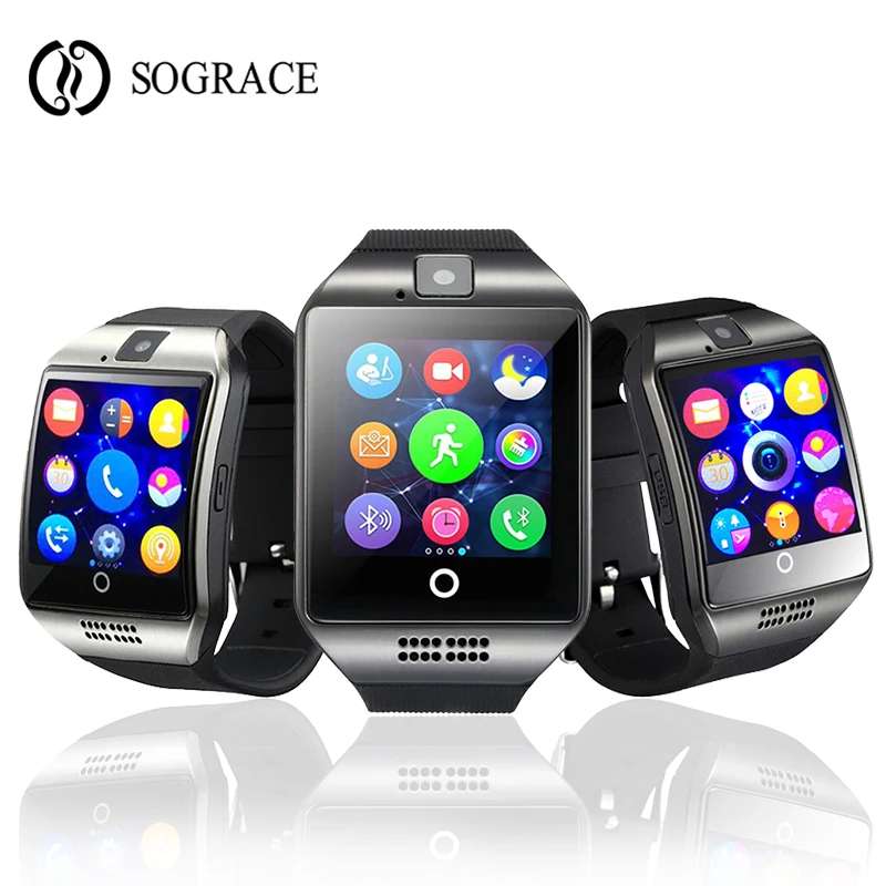 2019 Sograce Q18 умные часы с поддержкой sim карты для Android смартфон сенсорным экраном